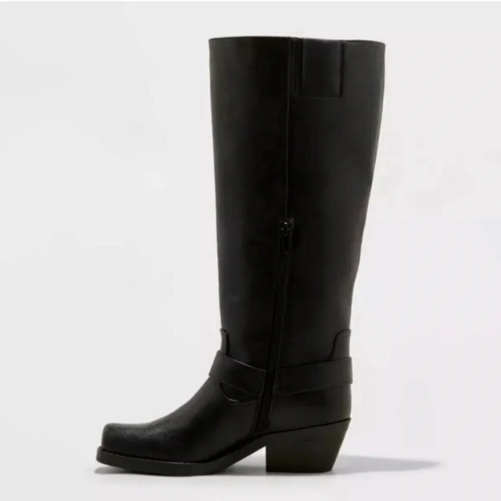 Universal Thread Women's Oakley Harness Boots with Memory Foam Insole Black 6